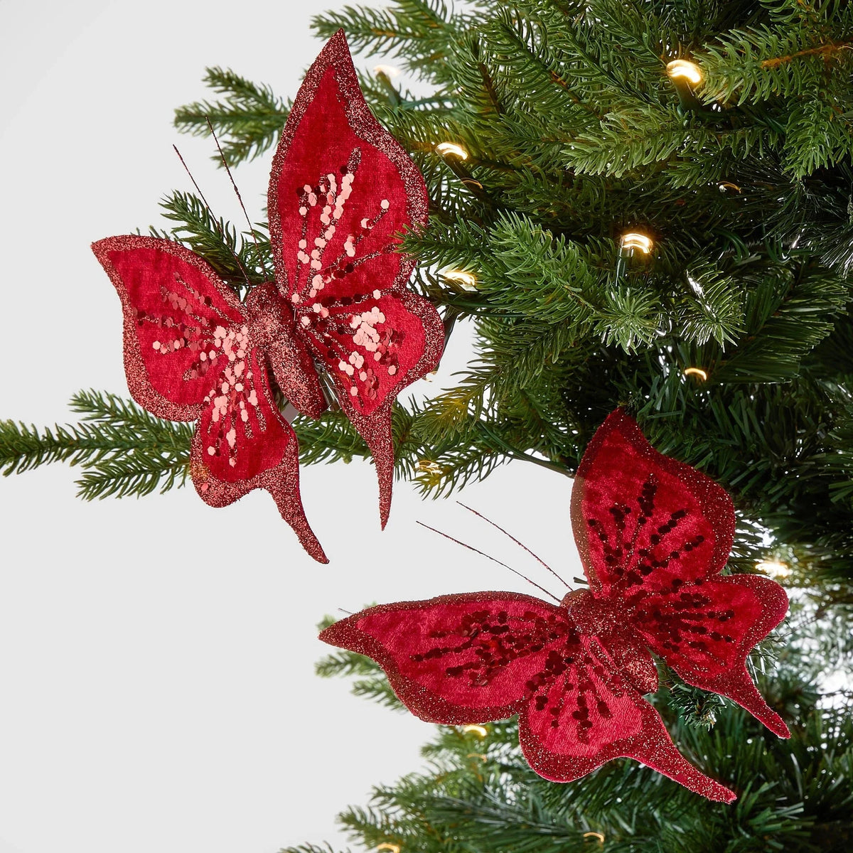 Red Butterfly Clip-On Ornament