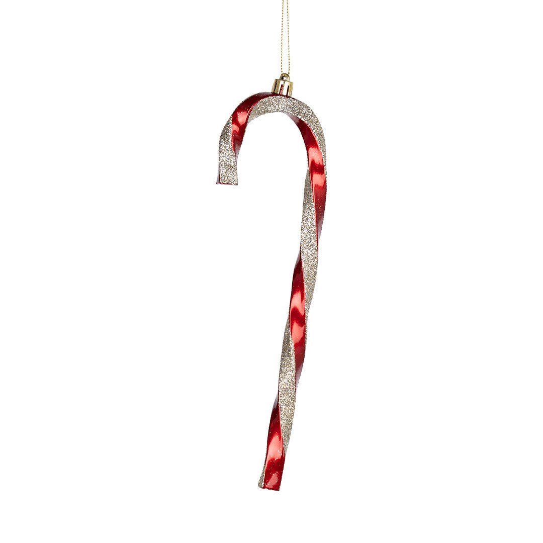 Red & Champagne 9.5" Candy Cane Ornament