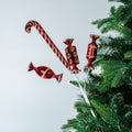 Red & Champagne Candy Cane Pick