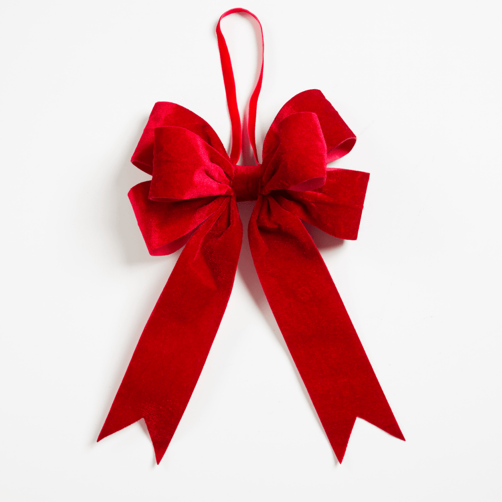 Red Clip on Bow Ornament