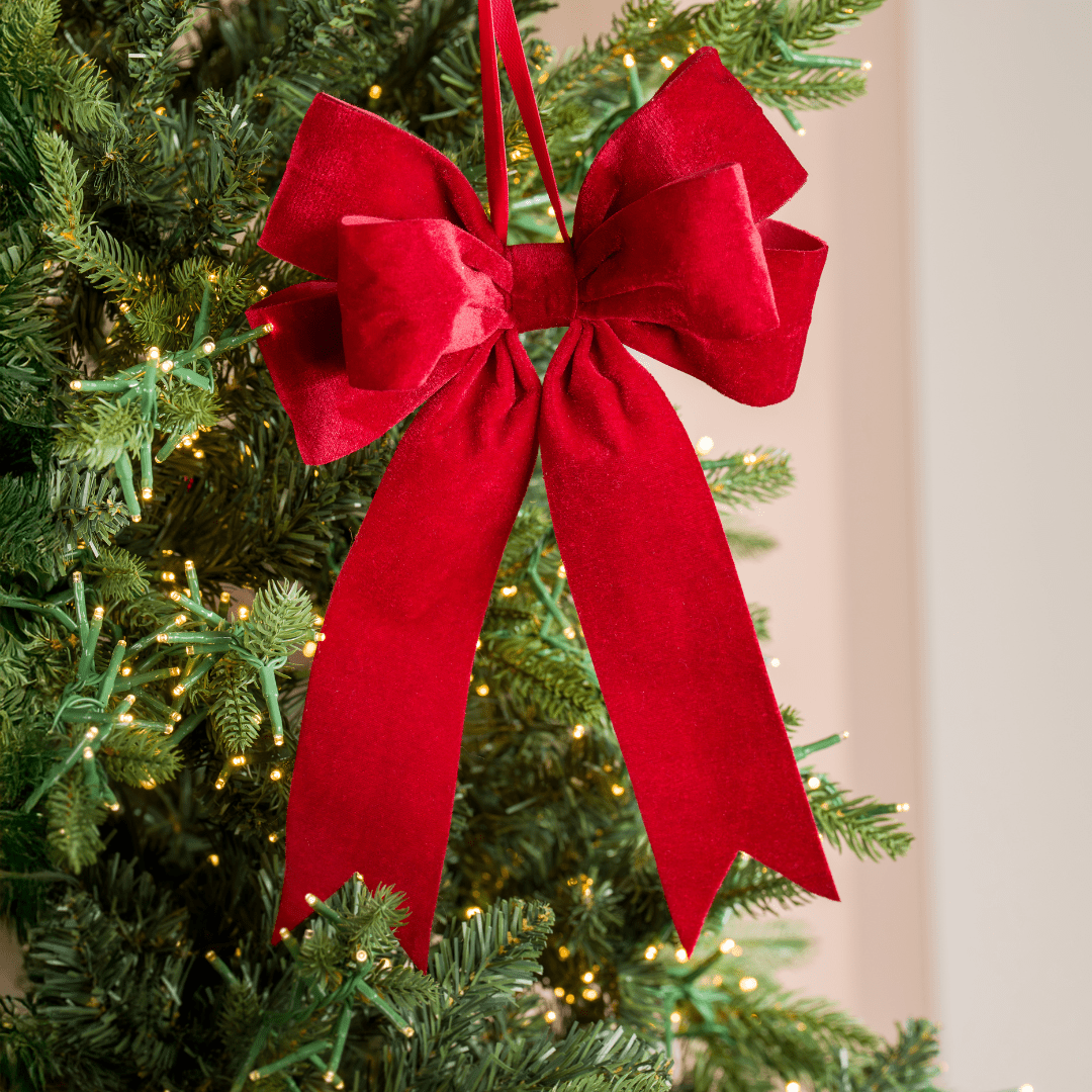 Red Clip on Bow Ornament