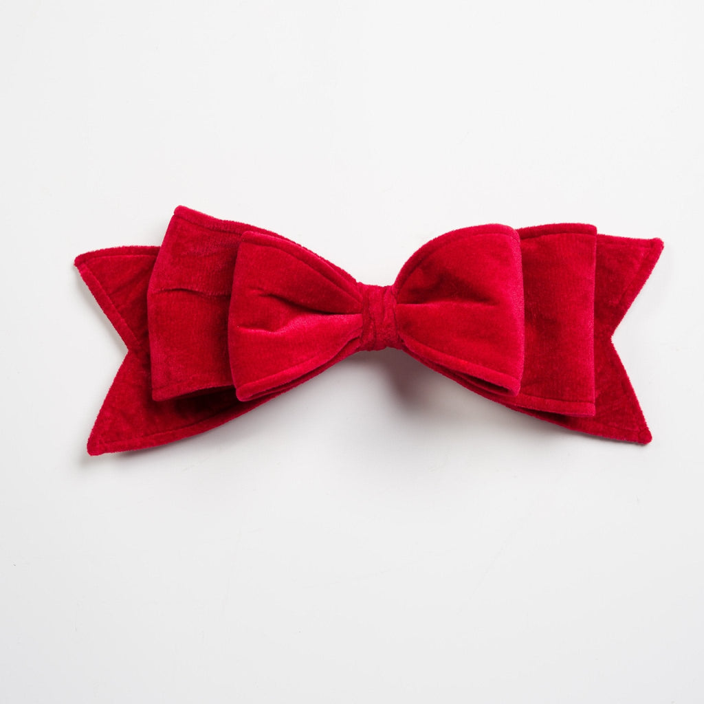Red Fabric Bow Without Tails 6"