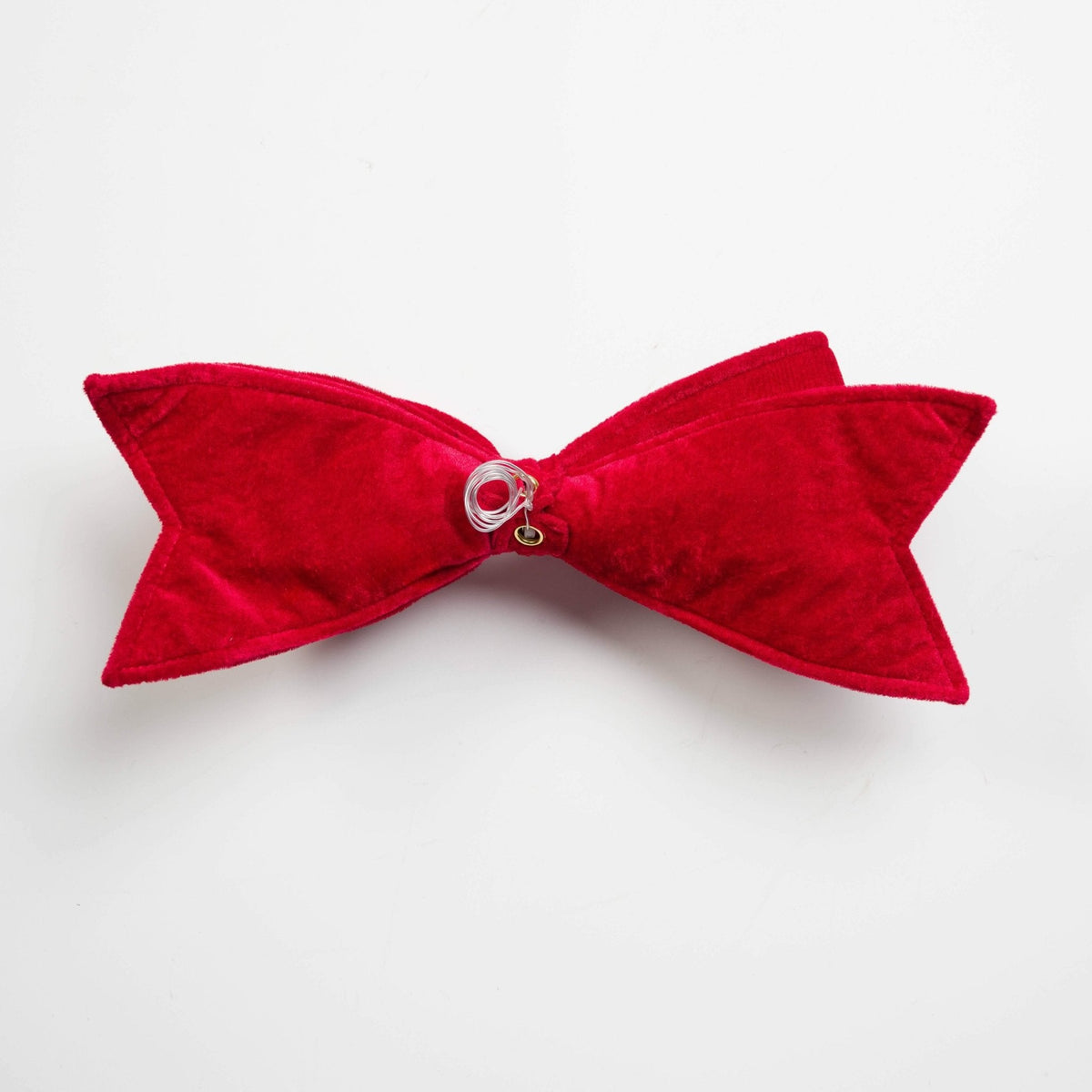 Red Fabric Bow Without Tails 6"