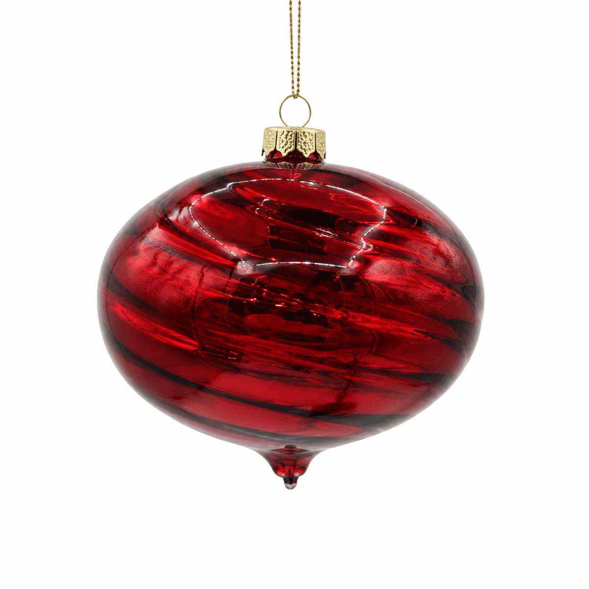 Red Glass Onion Hanging Ornament