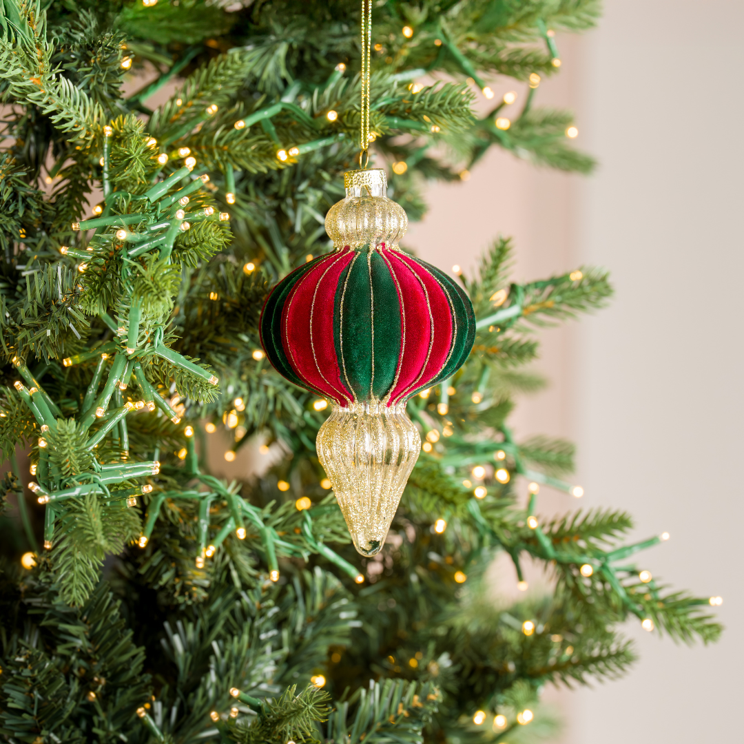 Red Green Champagne Glass Hanging Ornament
