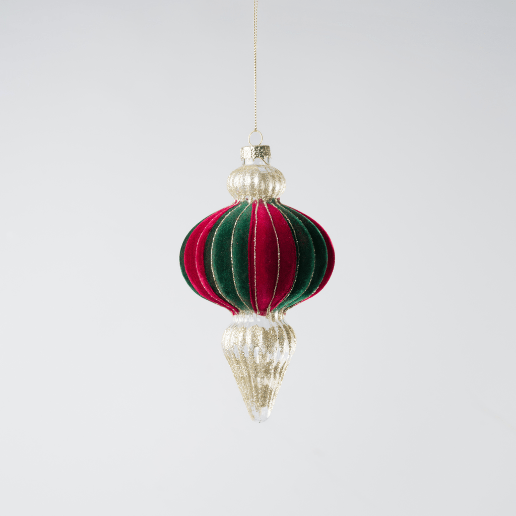 Red Green Champagne Glass Hanging Ornament