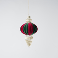 Red Green Champagne Glass Hanging Ornament