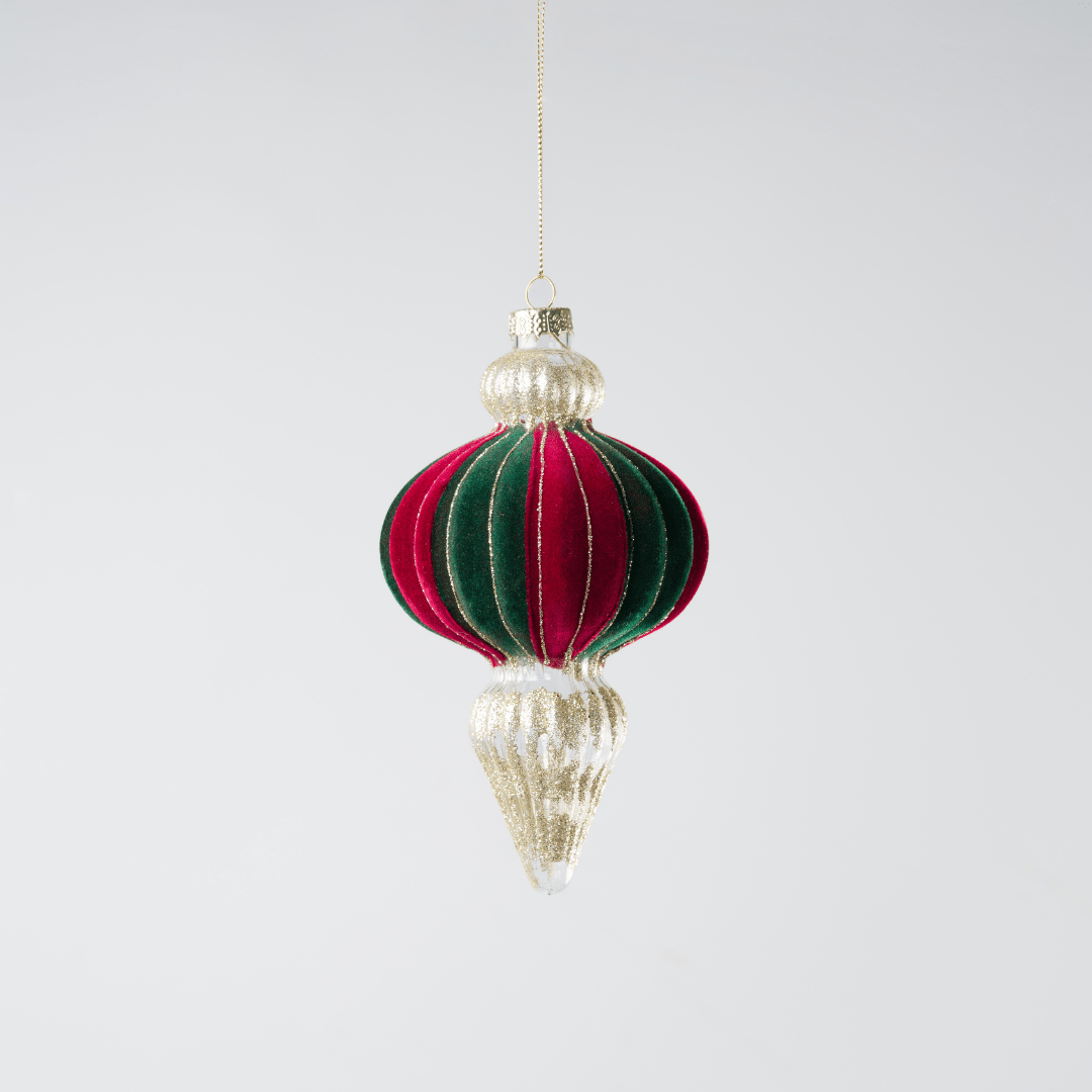 Red Green Champagne Glass Hanging Ornament
