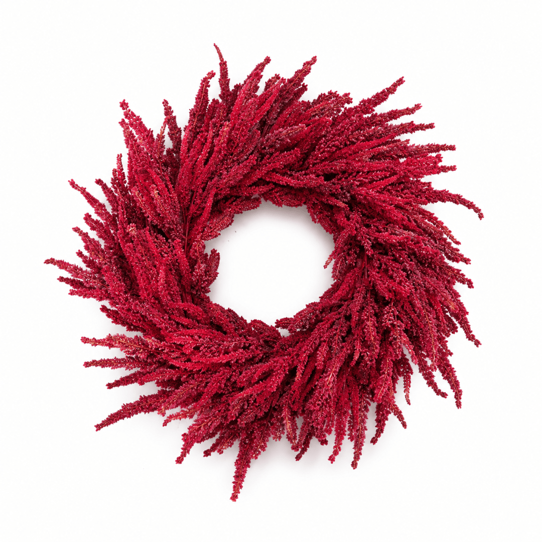 Red Real Touch Amaranthus Wreath 30"