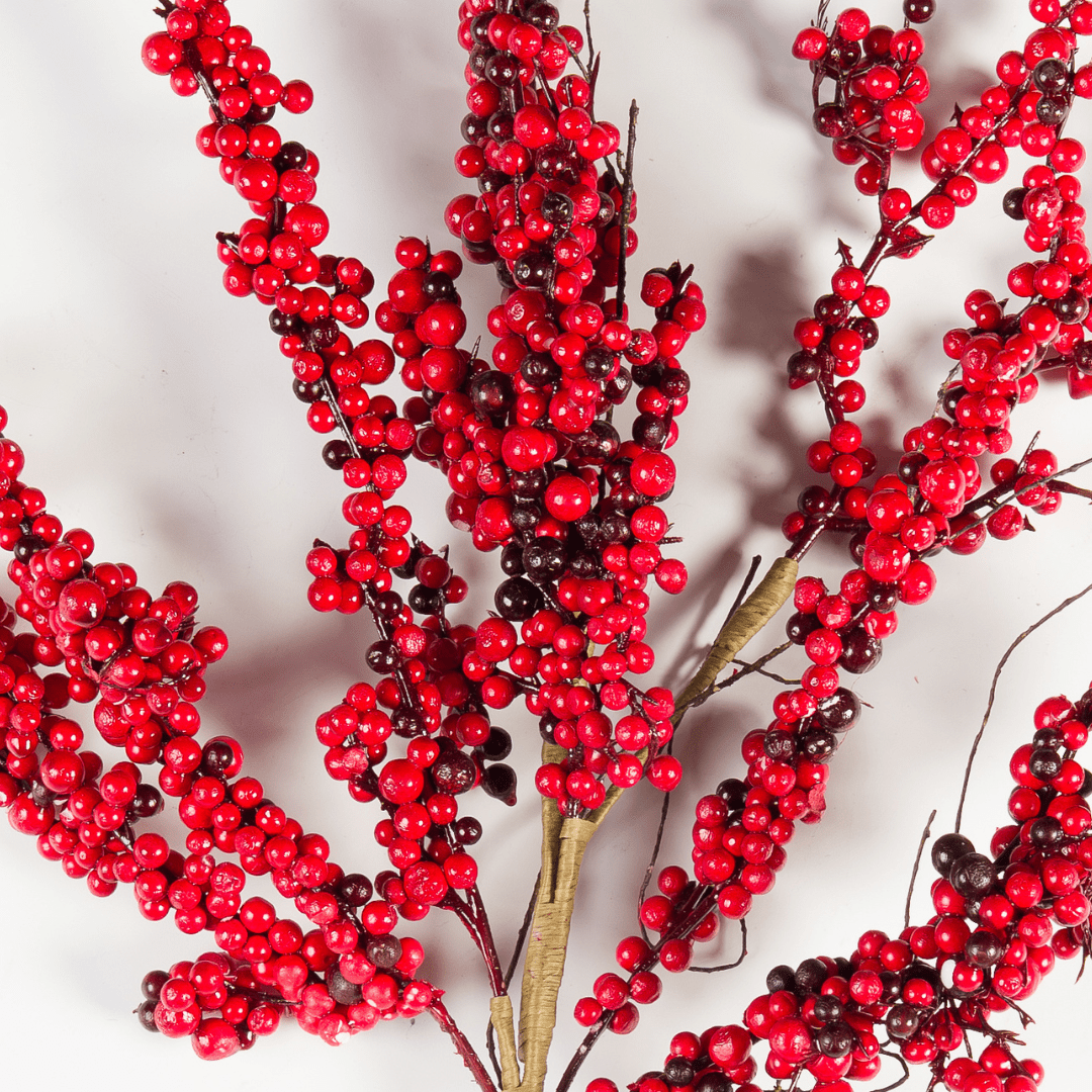 Red Real Touch Mini Berry Stem Pick 28"