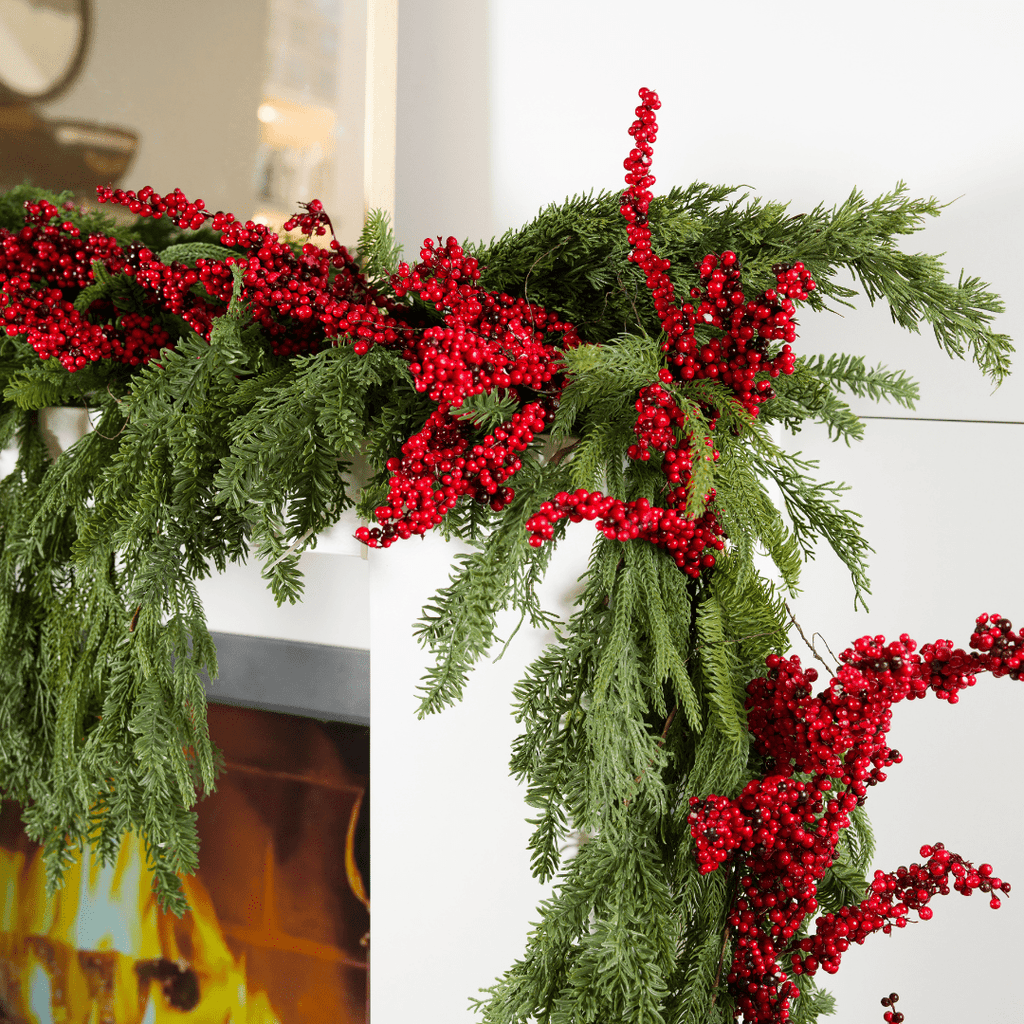Red Real Touch Thin Berry Garland