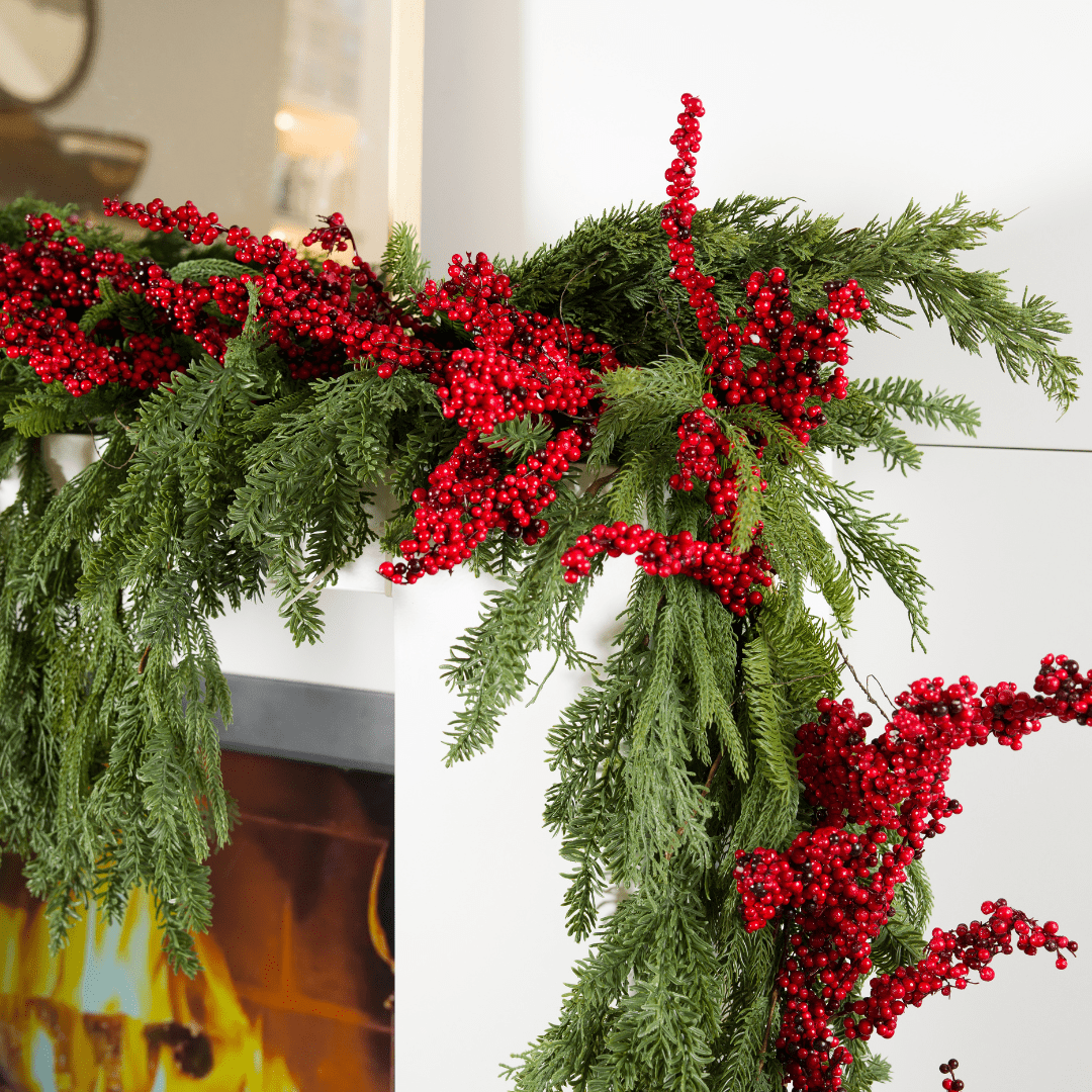 Red Real Touch Thin Berry Garland
