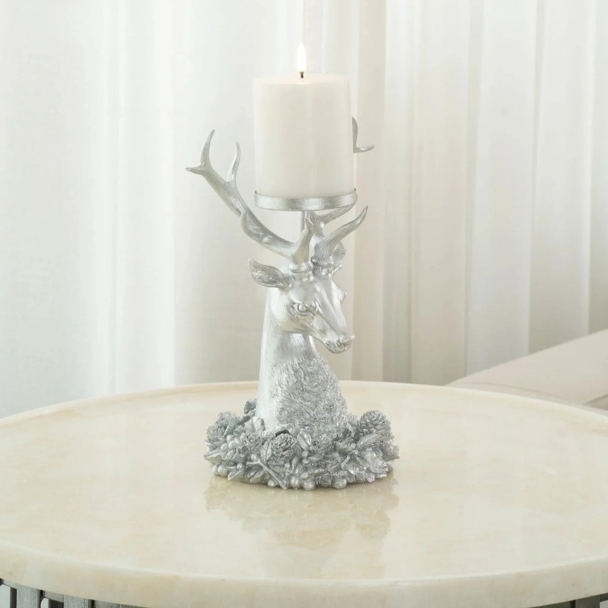 Resin STAG Head Candle Holder Tabletop