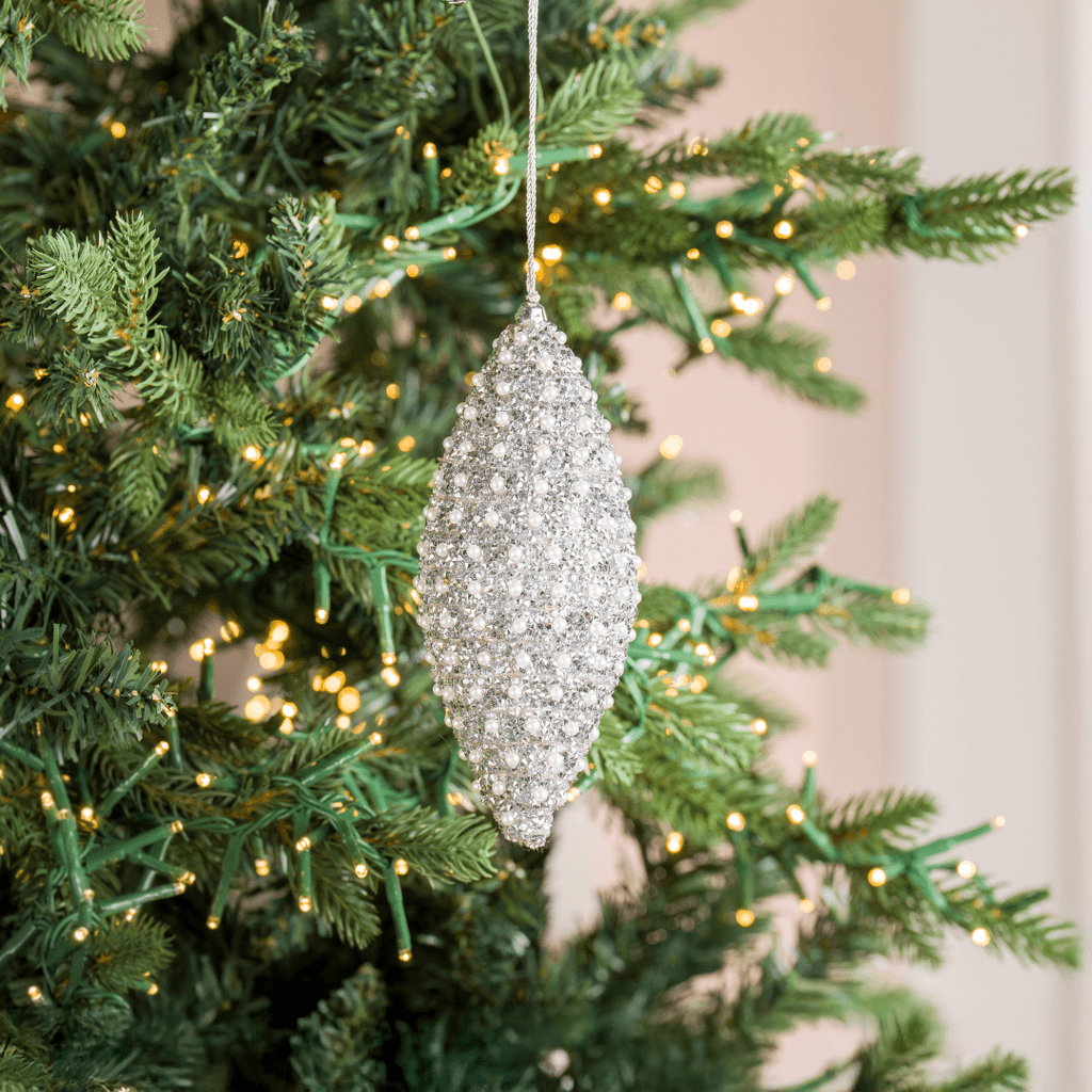 Silver Adorned Finial Ornament