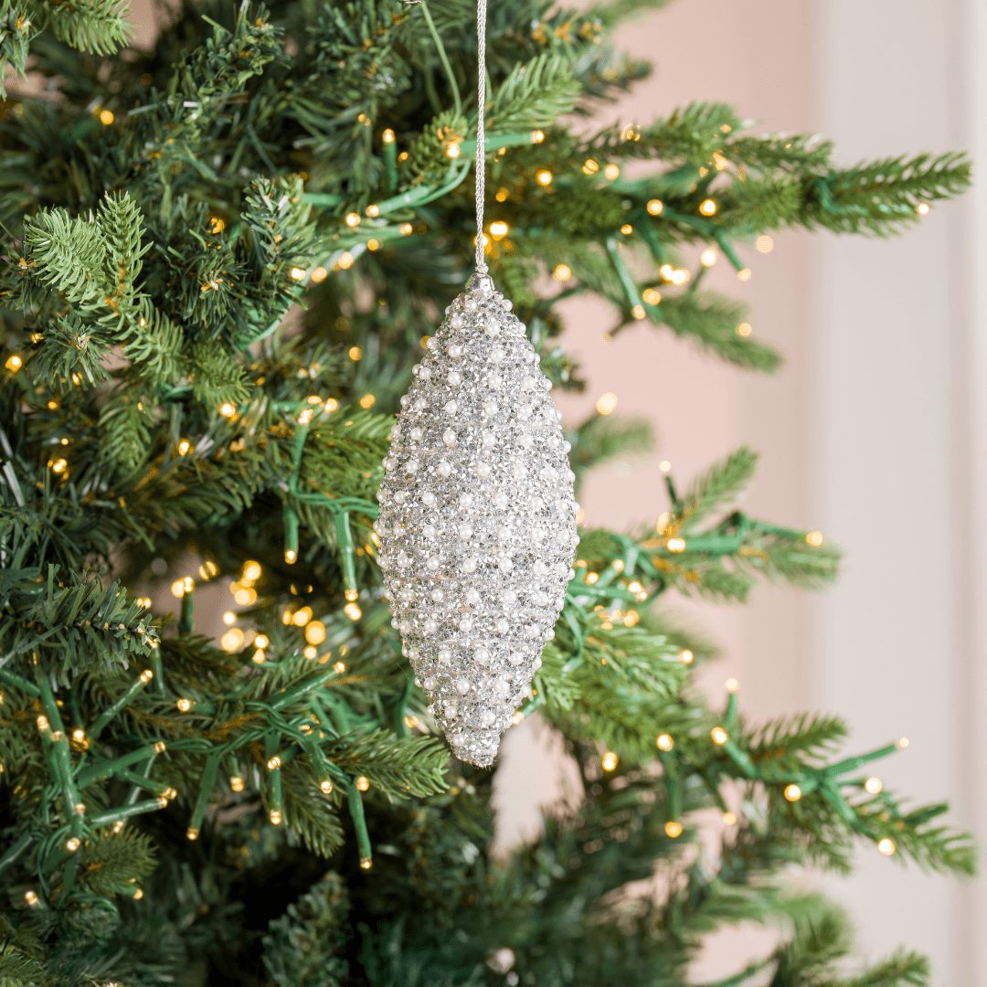Silver Adorned Finial Ornament