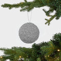 Silver Glitter Dusted Ball Ornament - 5"