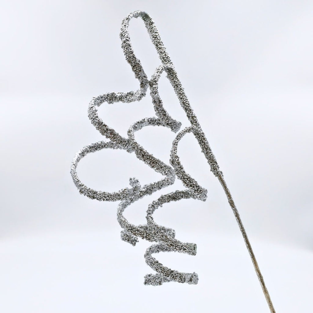 Silver Glitter Twirl Pick