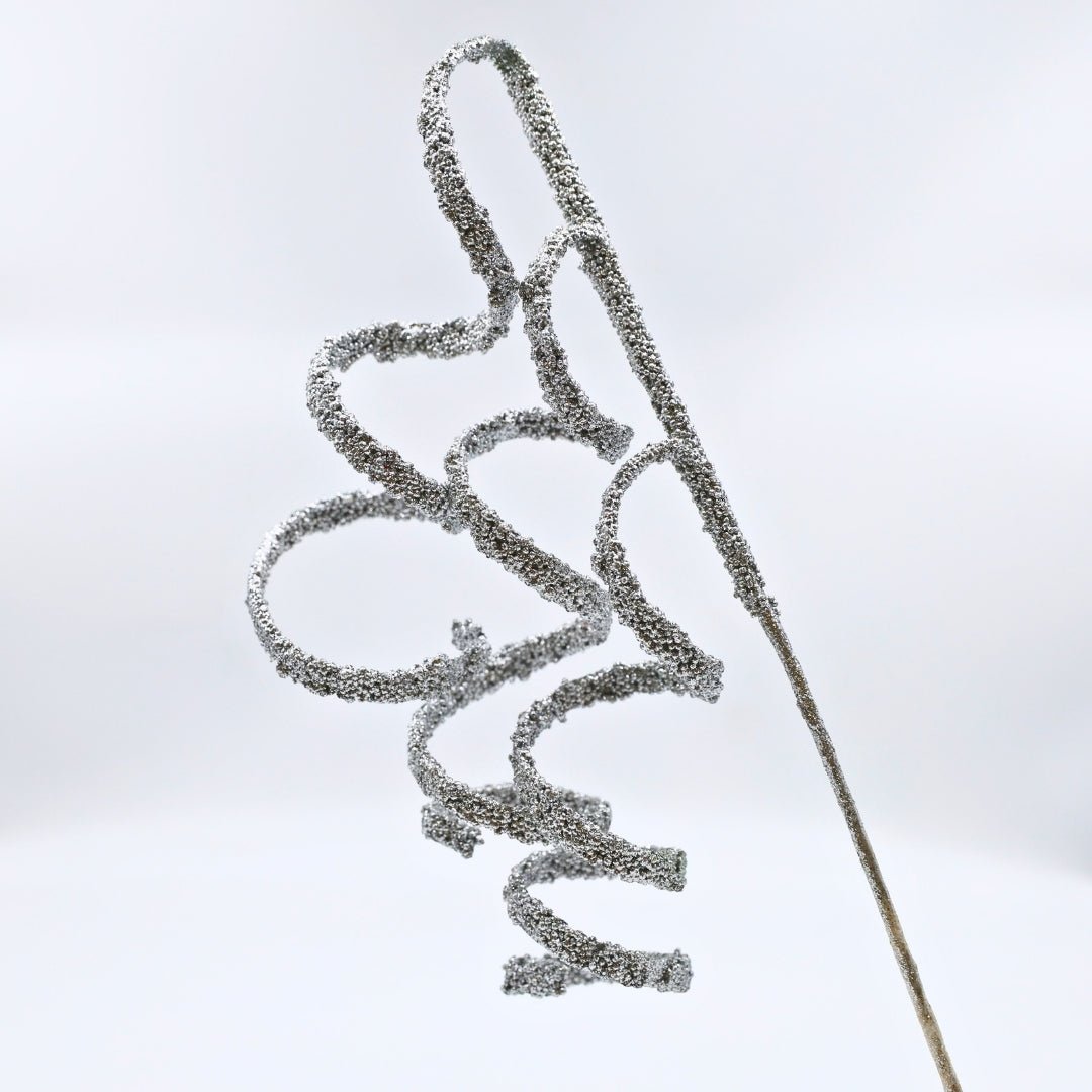 Silver Glitter Twirl Pick