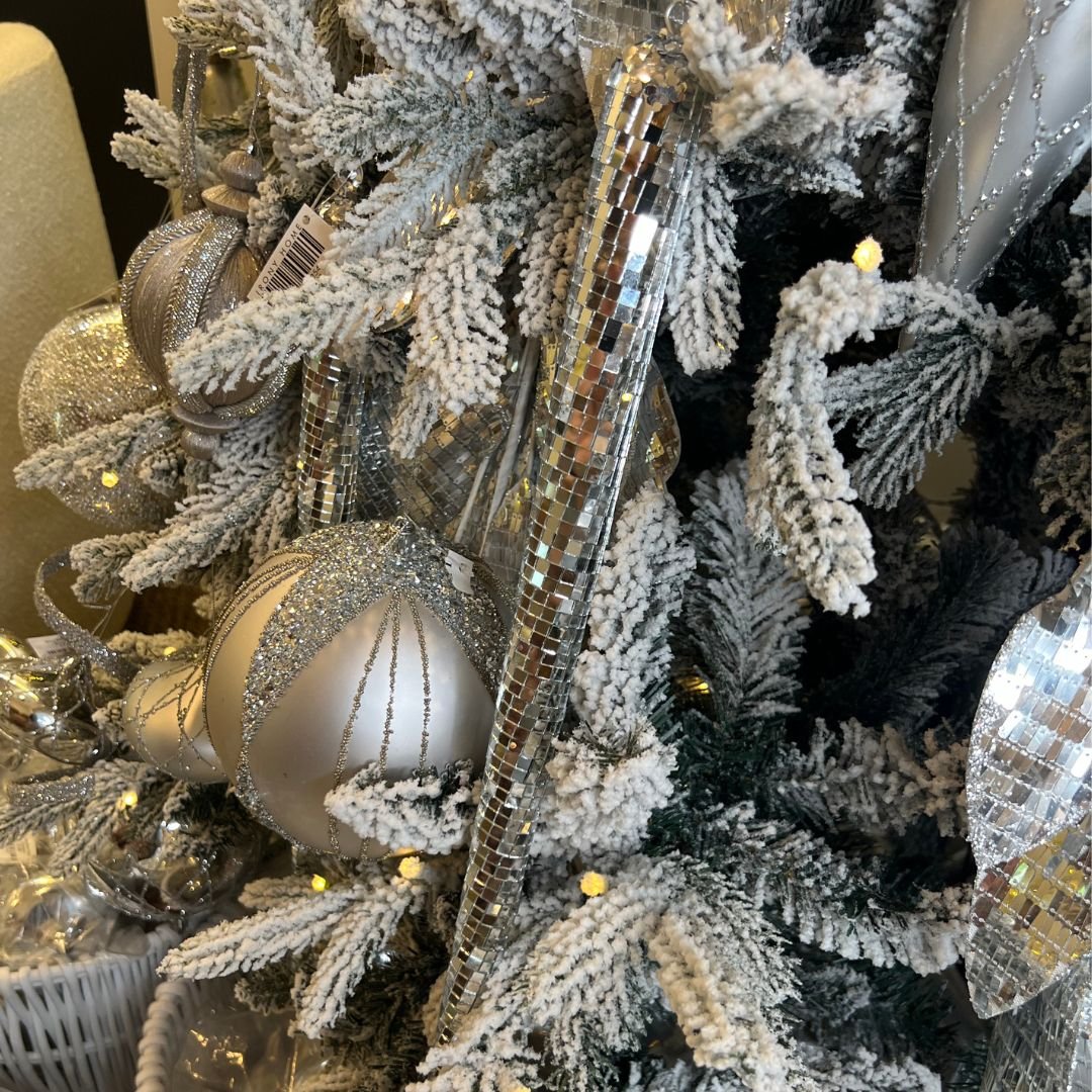 Silver Mirror 18" Icicle Ornament