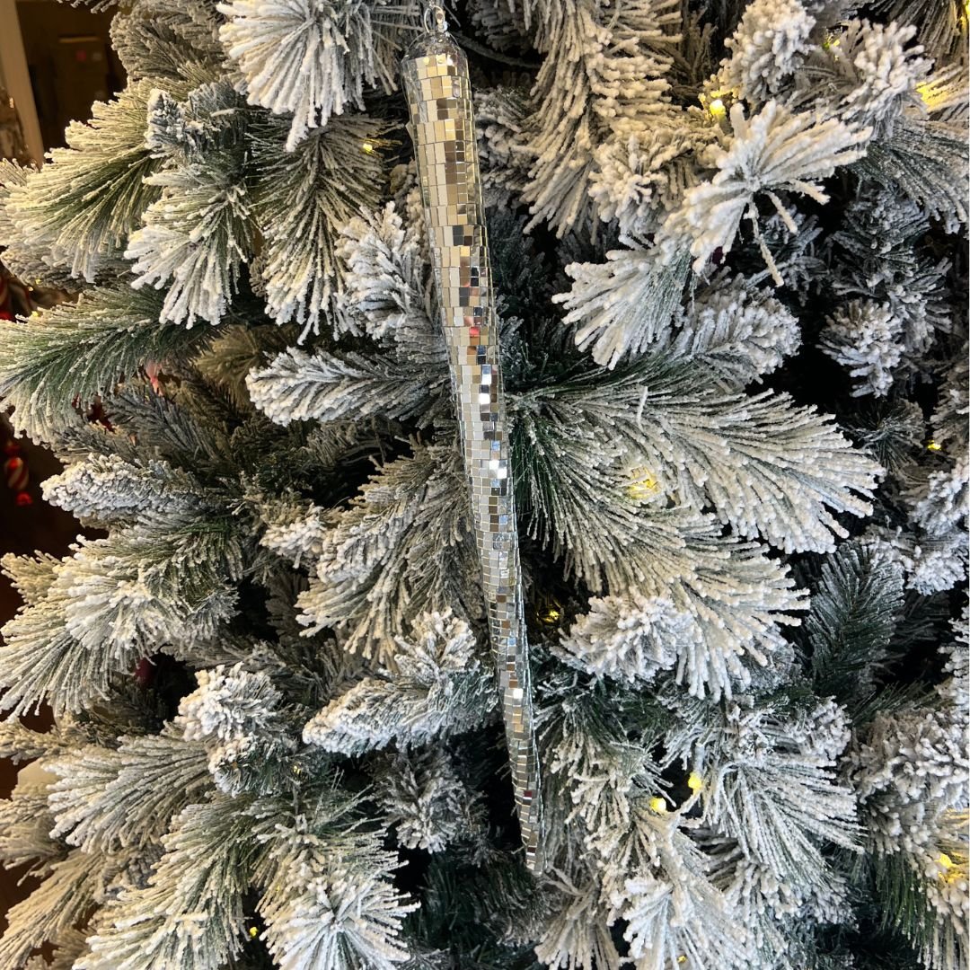 Silver Mirror 24" Icicle Ornament