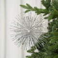 Silver Starburst Ornament With Silver Glitter
