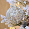 Silver Sugarbead Ball Ornament