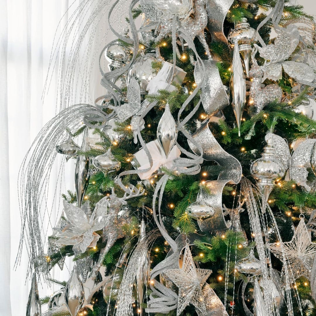 Silver & White Glitter Star Ornament