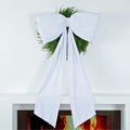 White Single Loop Oversized Bow Topper with Elongated Tails