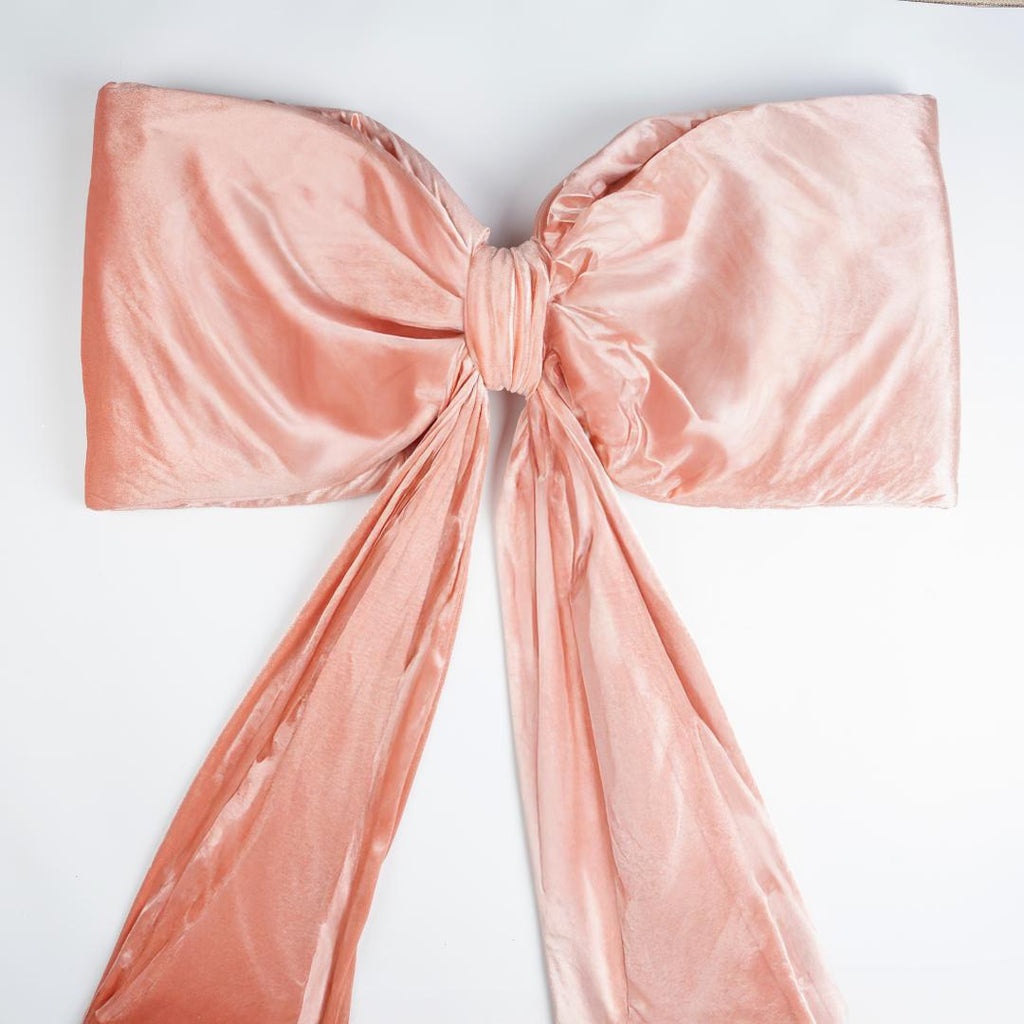 Single Loop Oversized Bow Topper with Elongated Tails - Pink