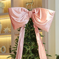 Single Loop Oversized Bow Topper with Elongated Tails - Pink