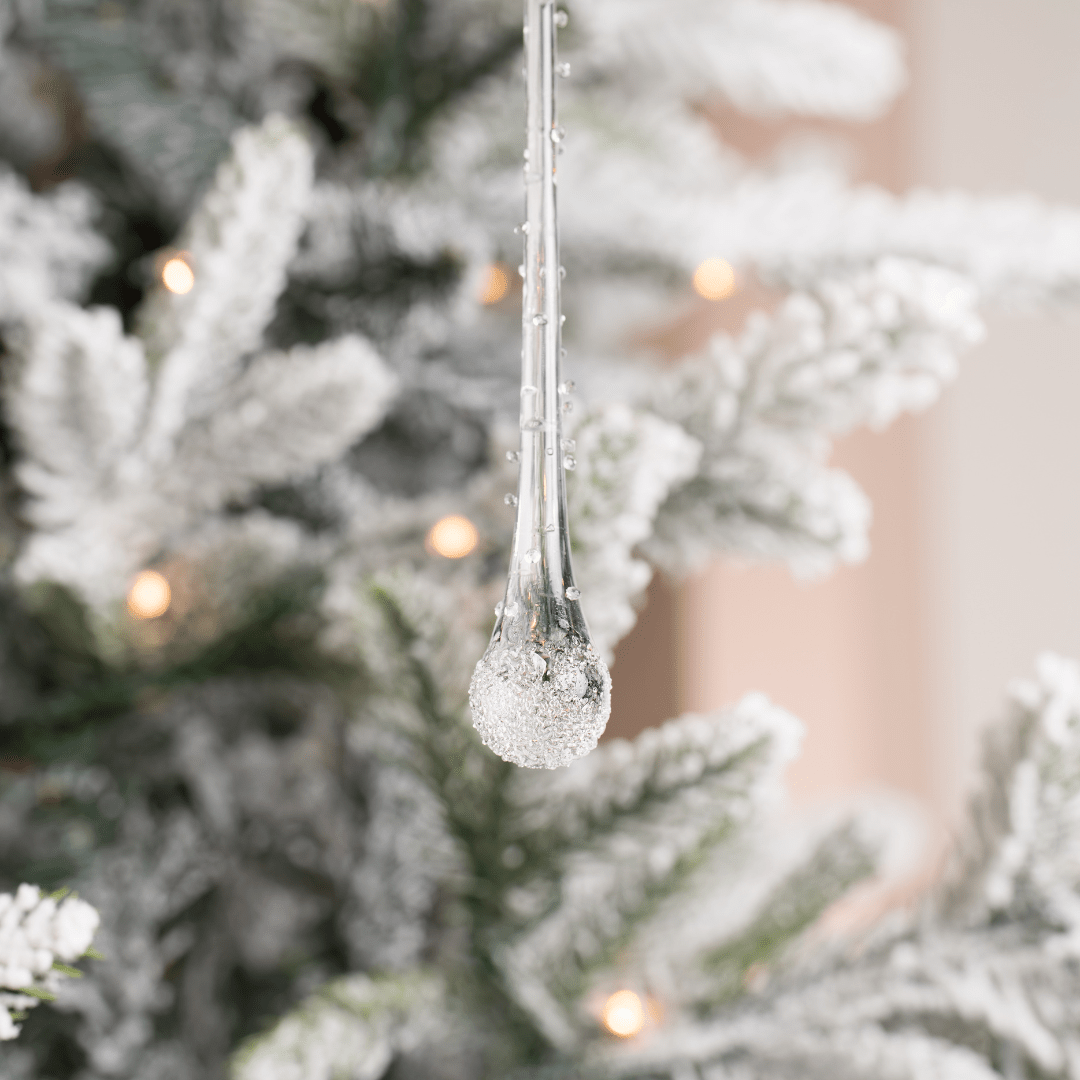 Solid Clear Glass Drop Ornament
