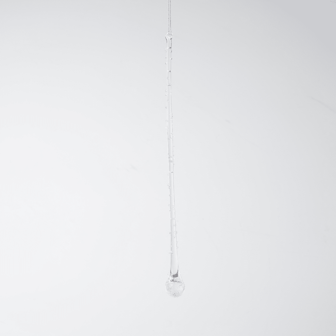 Solid Clear Glass Drop Ornament