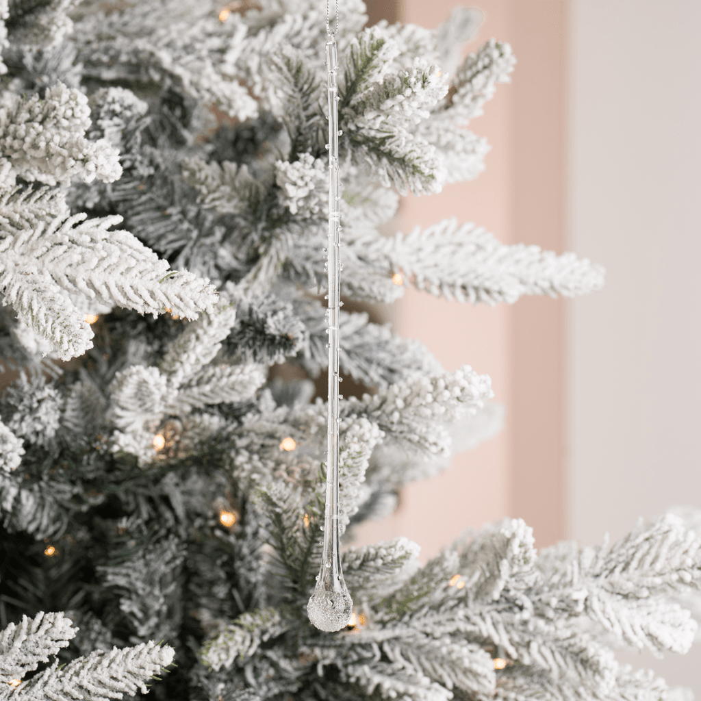 Solid Clear Glass Drop Ornament