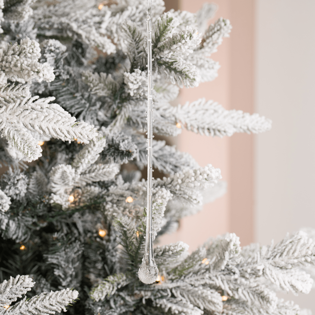 Solid Clear Glass Drop Ornament