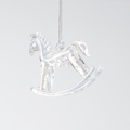 Solid Clear Glass Rocking Horse Ornament