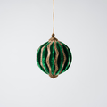 Square Crystal Lace Thread 4" Ball Ornament