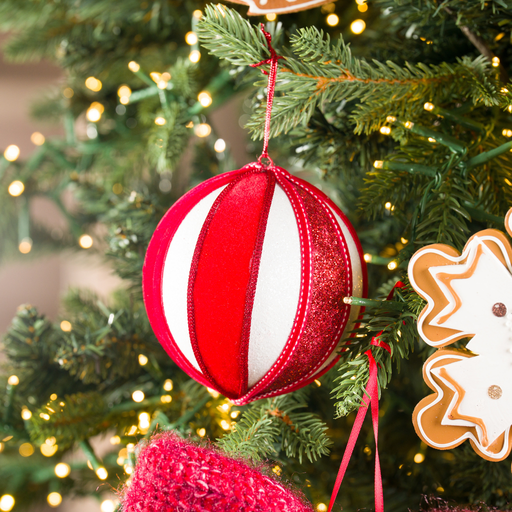 Striped Ball Ornament 5"