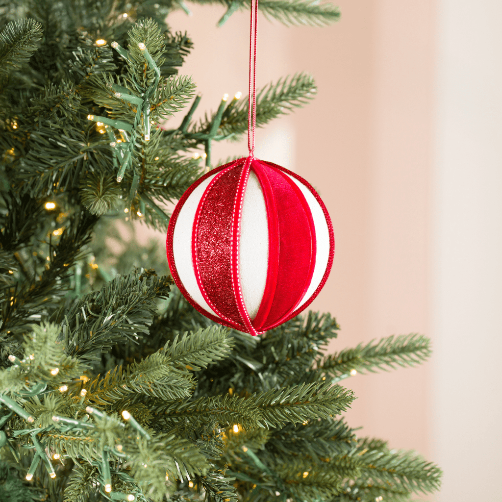 Striped Ball Ornament 5"