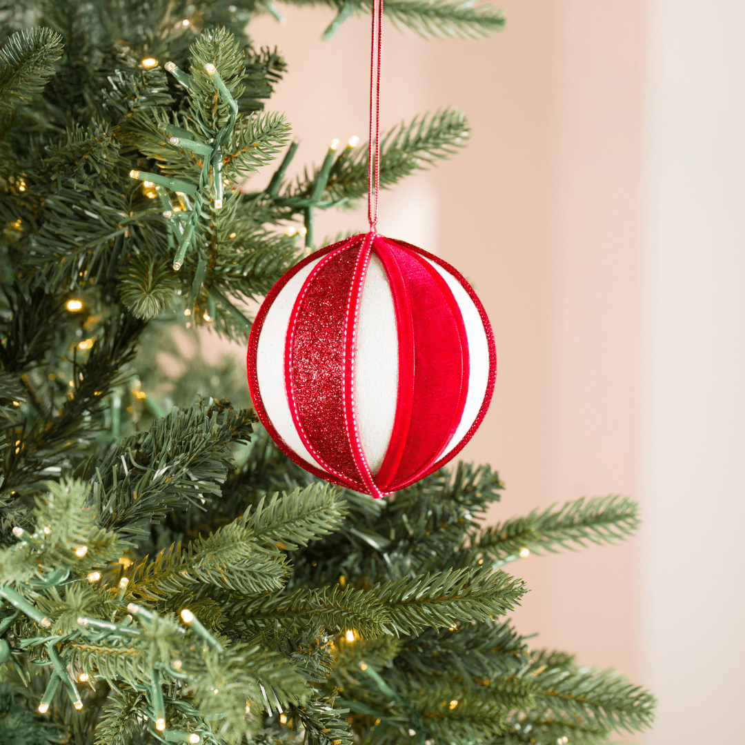 Striped Ball Ornament 5"