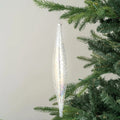 Sugar Crystal Finial Ornament With Silver Glitter
