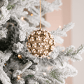 Taupe Pearl & Rhinestone Velvet Ornament