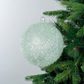 Teal Ball Ornament with Crystal Sugar Beads
