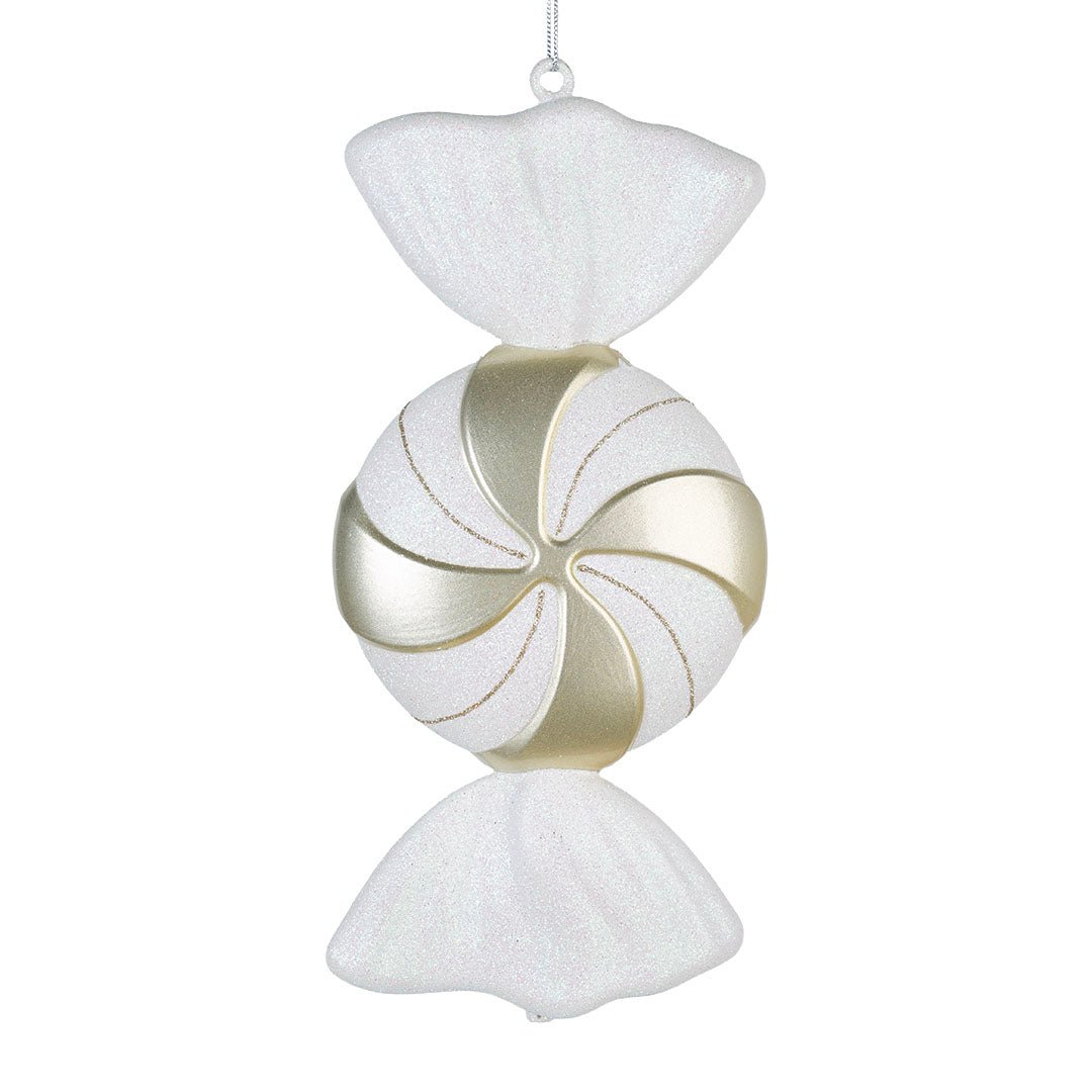 White & Bright Champagne 12" Swirl Candy Ornament