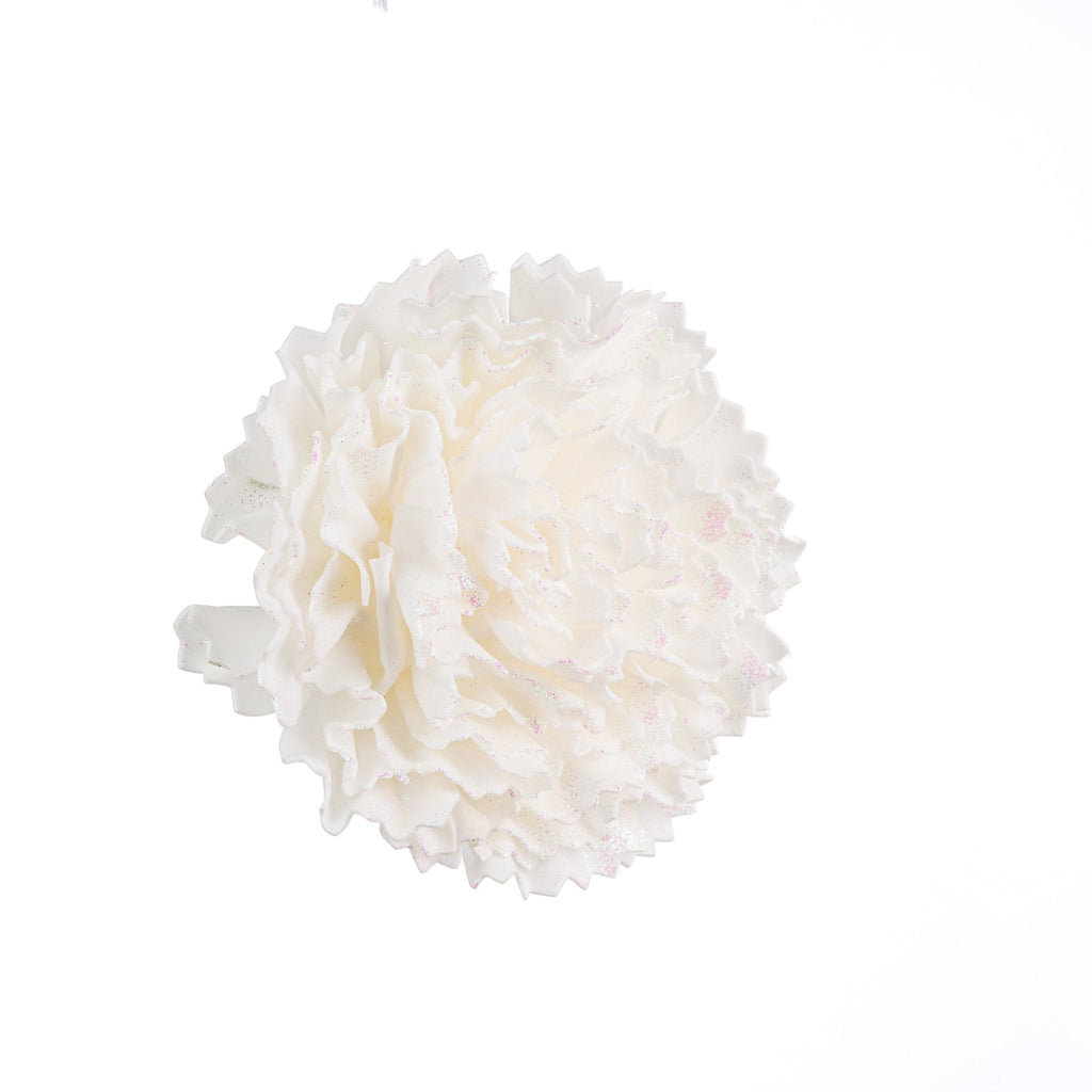 White Carnation Flower with Glitter