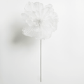 White Fabric Flower Pick