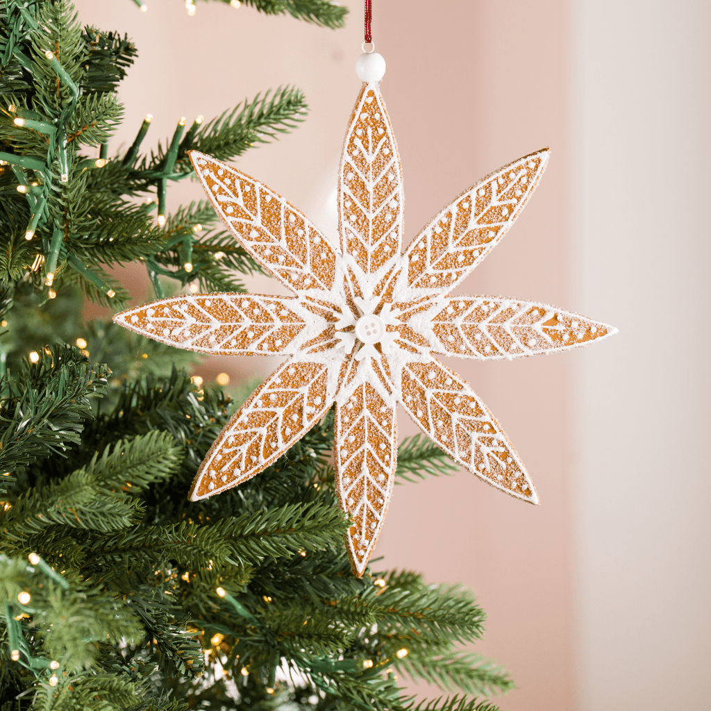 White Felt Snowflake Ornament 9.5"