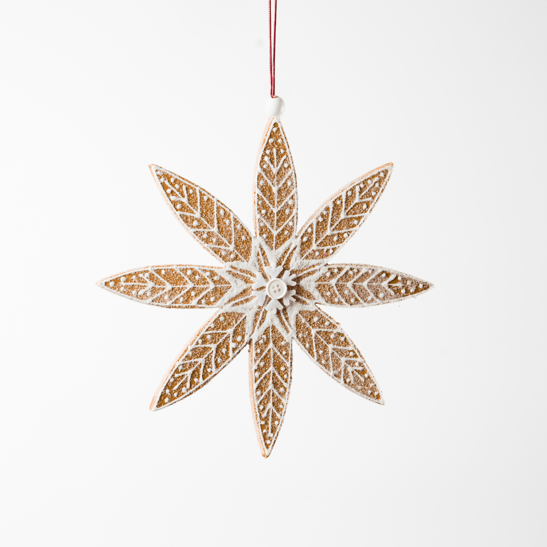 White Felt Snowflake Ornament 9.5"
