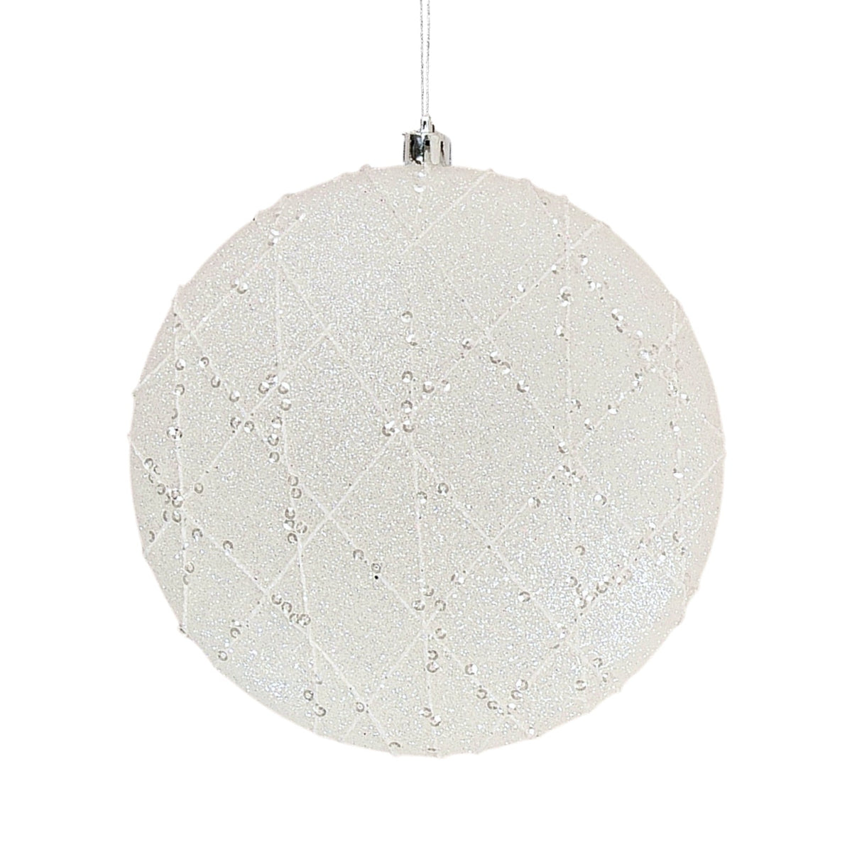 White Flat Round  Ornament