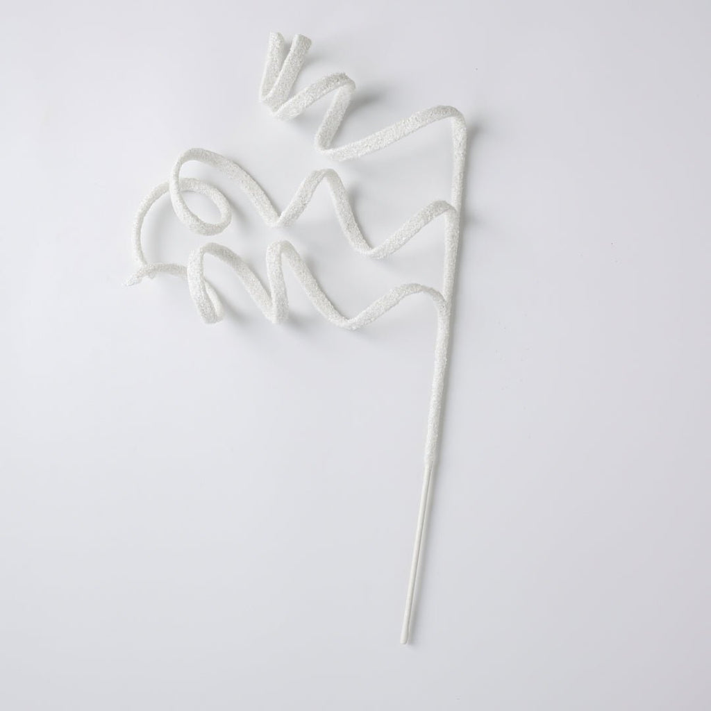 White Glitter Twirl Pick