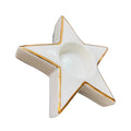 White & Gold Glazed Porcelain Star Candle Holder